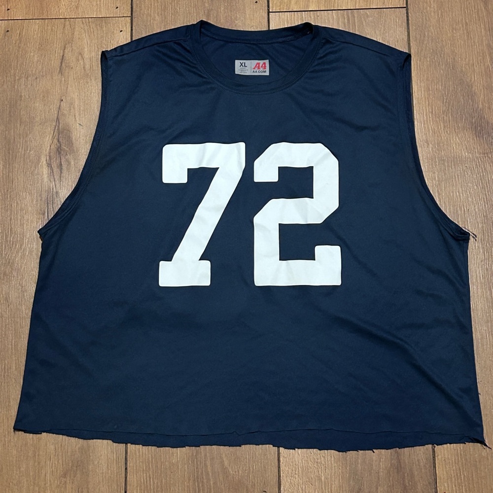 Others Follow Dark Blue Crop Top with White Number